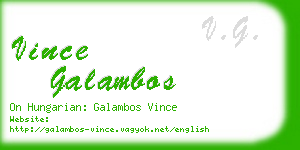 vince galambos business card